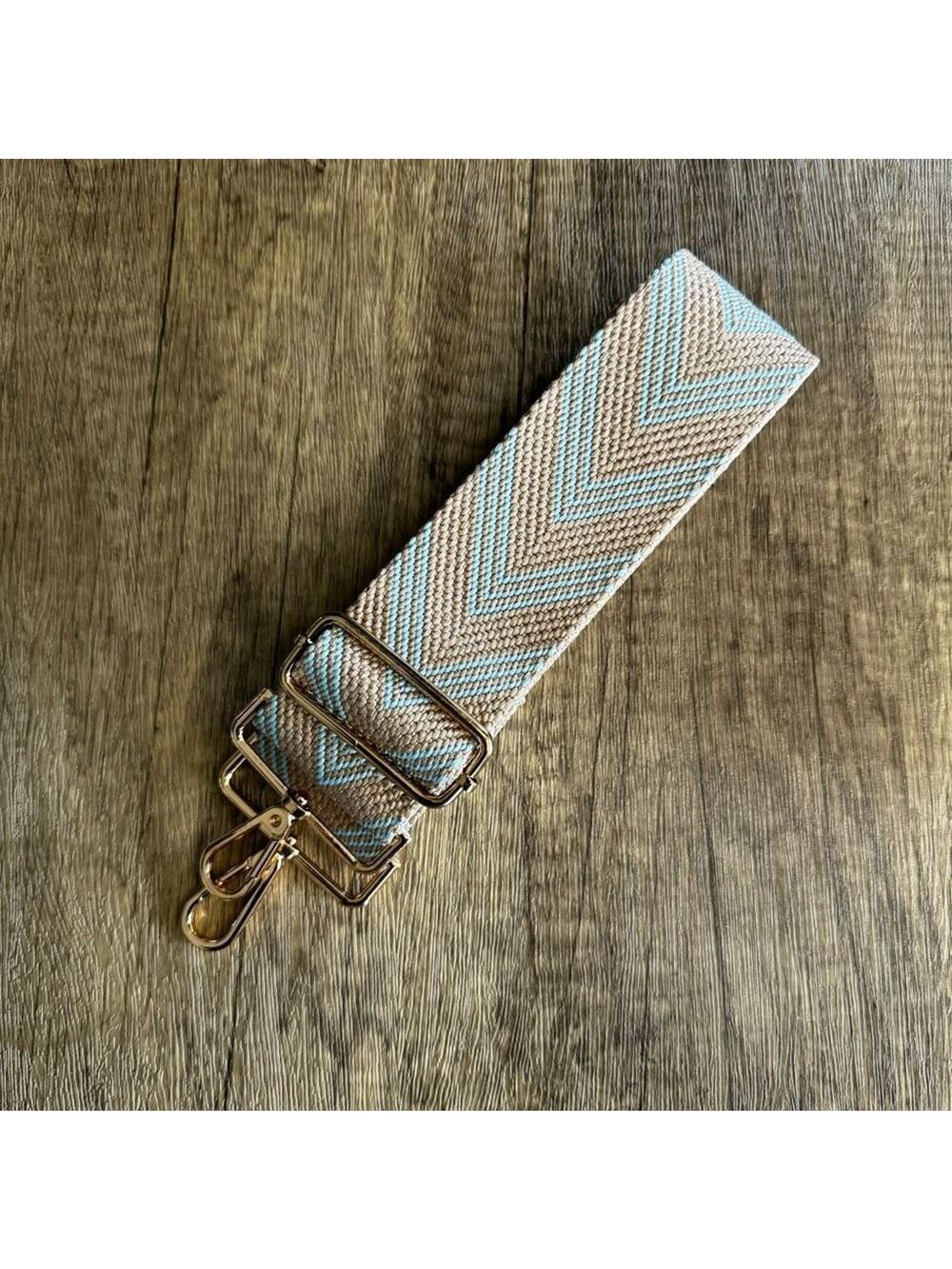 Blue Tan Purse Strap Crossbody Guitar Strap NEW FAST SHIP